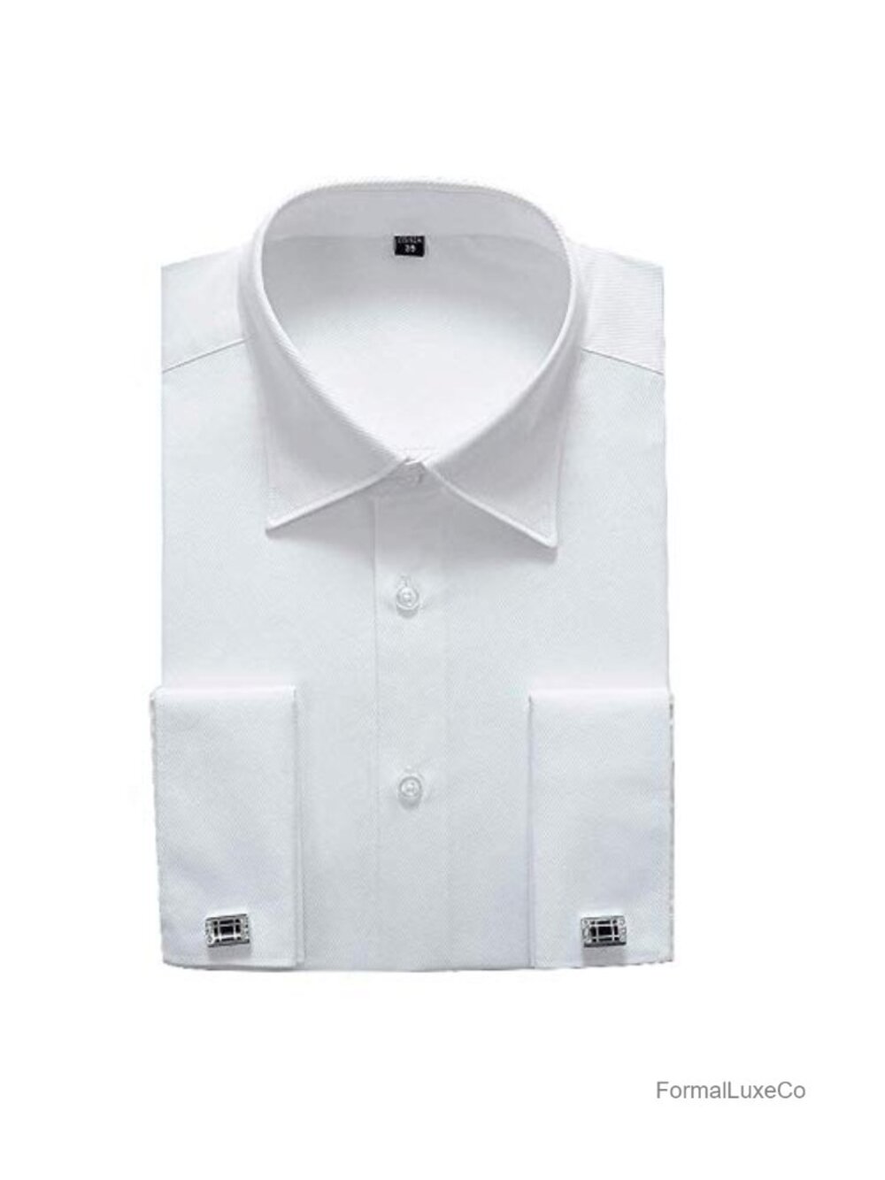 French Cuff Dress Shirt with Cufflinks, Cotton Blend, Wrinkle Resistant